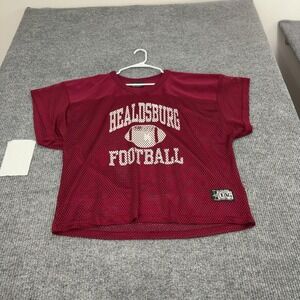 Healdsburg Football TAG Jersey Mens L-XL Maroon Polyester Mesh Lopez Vintage